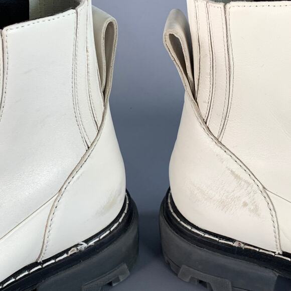 RAG & BONE Size 10 White Leather Pull On Ankle Boots - Picture 9 of 12